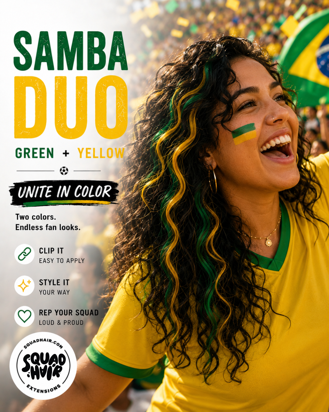 Samba Duo | Dark Green & Yellow